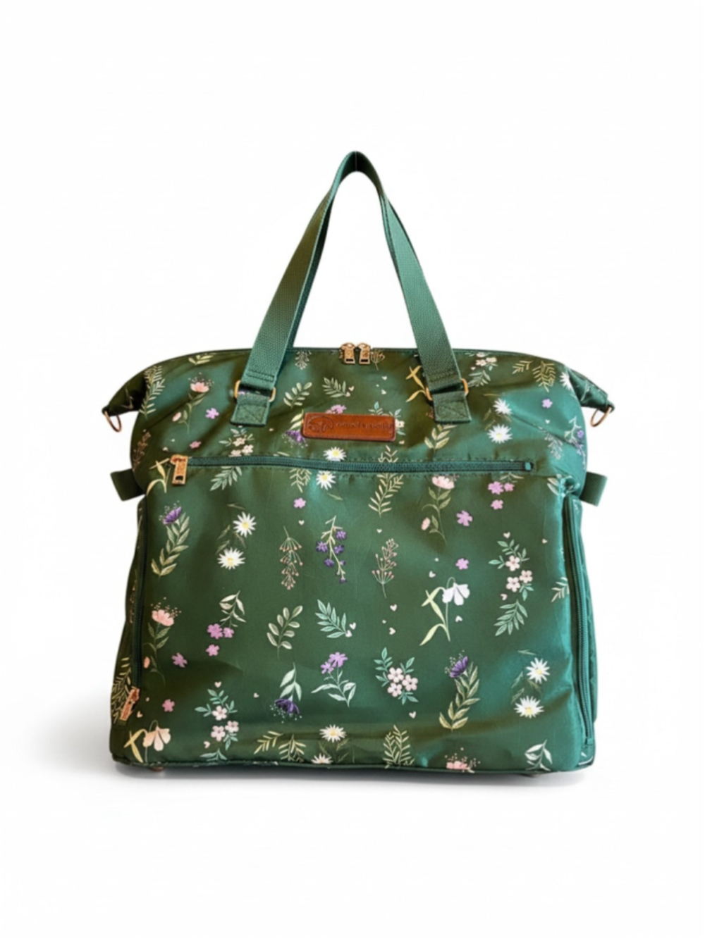 Sarah Wells Lizzy Pump Bag Tote “Olive You” Green Purple